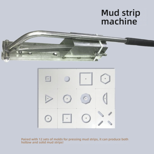 Wall-Mounted Manual Clay Extruder with 12 Molds